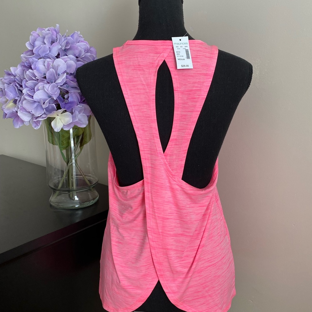 NWT Women’s Maurices Active Pink Open Back Tank - Picture 3 of 8